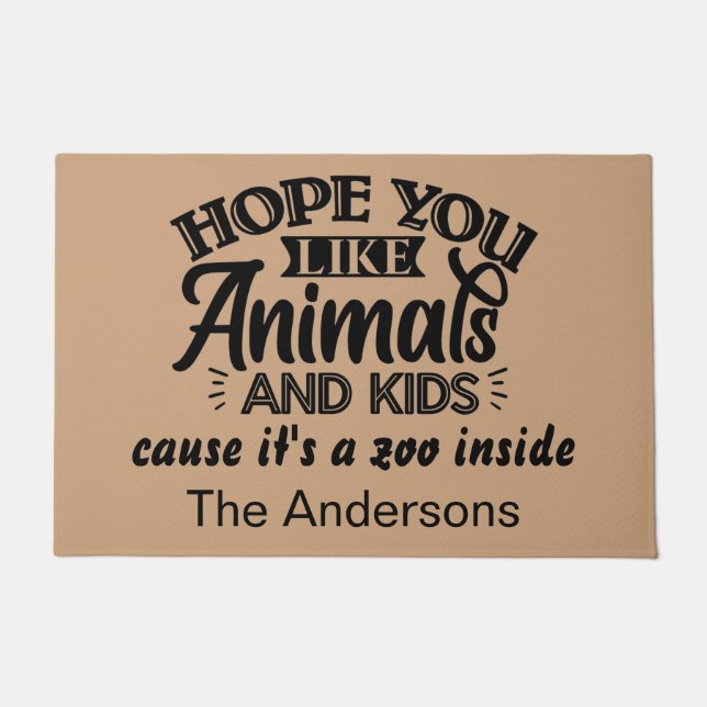 Funny Personalized Warning Doormat (Front)