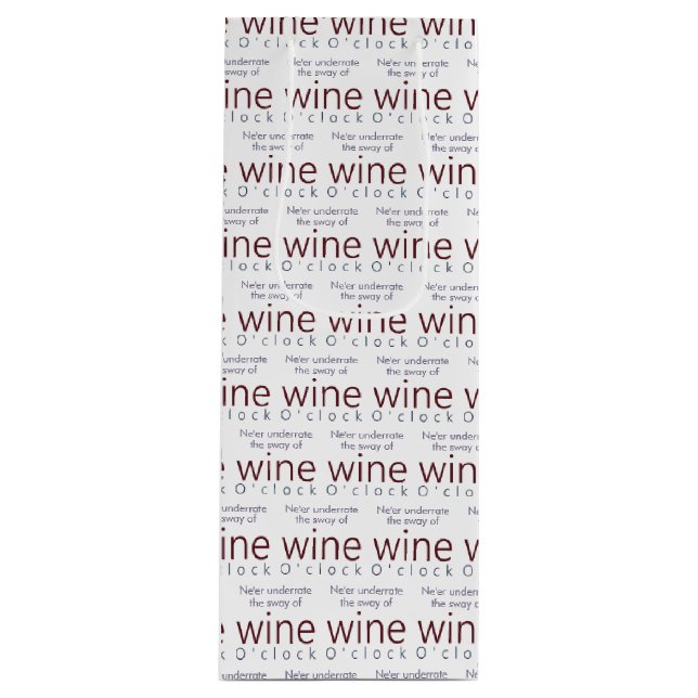 Funny Personalized Wine O'clock Gift Bag (Front)