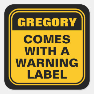 Funny personalized yellow comes with warning label