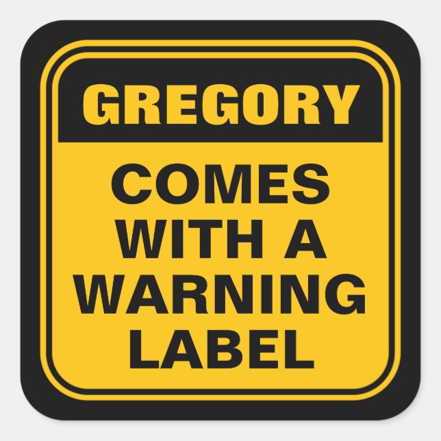 Funny personalized yellow comes with warning label (Front)