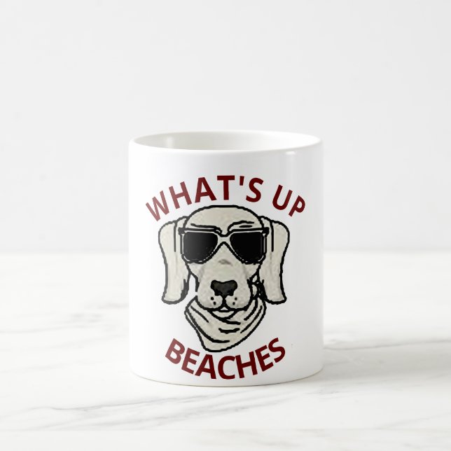 Funny Personnalisable What's Up Beaches Café Mug (Centre)