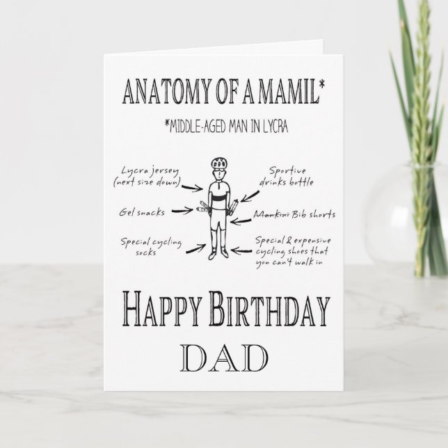 Funny Personnalisé Cyclisme Carte d'anniversaire M (Devant)