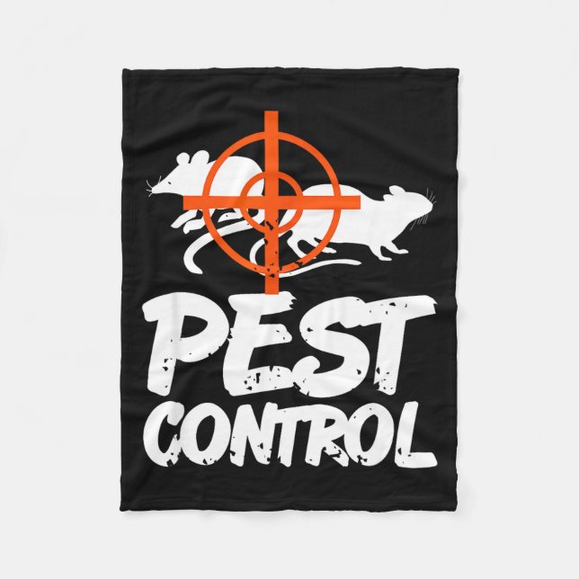 Funny Pest Control Humor For Rat Hunters &amp; Tra Fleece Blanket (Front)