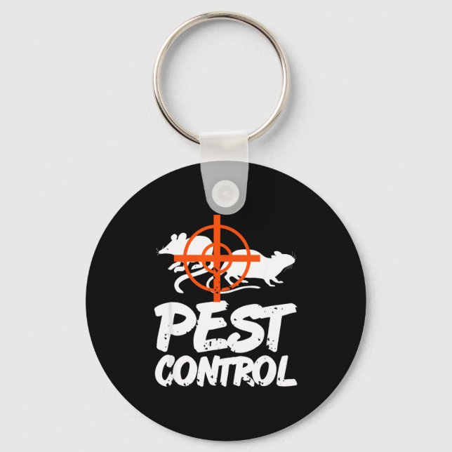 Funny Pest Control Humor For Rat Hunters &amp; Tra Keychain (Front)