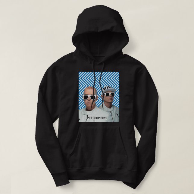 Funny Pet  80s Synth Music Band Sunset Pop Boys Hoodie (Design Front)