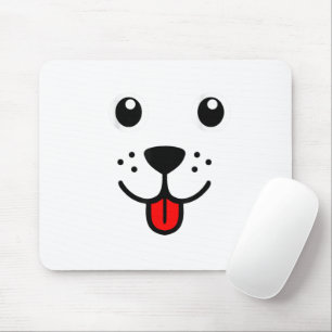 Funny Pet Animal Dog Puppy Happy Emoticon Face Mouse Pad