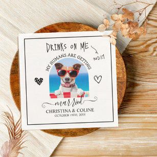 Funny Pet Dog Cat Personalised Wedding Party Napkin