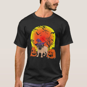 Funny Pet English Mastiff Dog Witch Hat Halloween T-Shirt