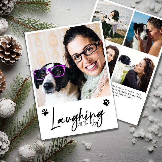 Funny Pet Five Photo Holiday Card (Creator Uploaded)