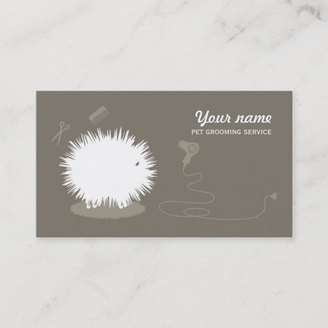 Funny pet grooming Business Card (Front)