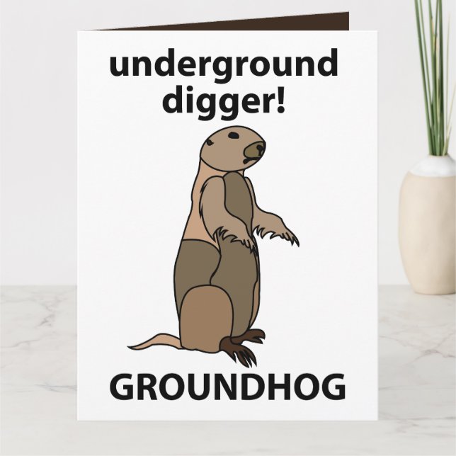 Funny Pet Groundhog Card (Front)