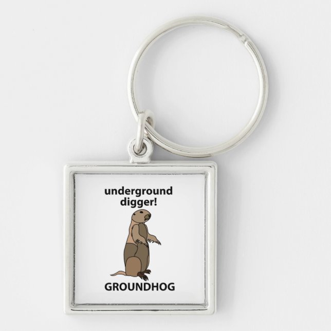 Funny Pet Groundhog Keychain (Front)