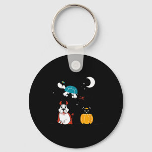 Funny Pet Halloween Costumes Dog Black Cat Cute Keychain