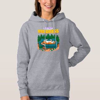 Funny pet illustration, funny cat: Catnip madness Hoodie