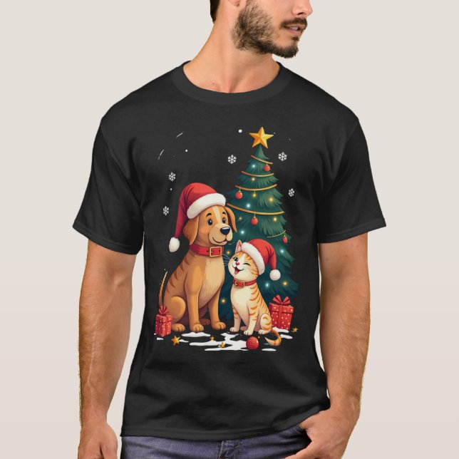 Funny Pet Lover Holiday T-Shirt (Front)