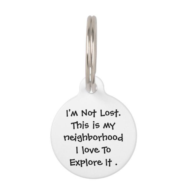 Funny Pet Personalized Custom Text Lost Tag (Front)
