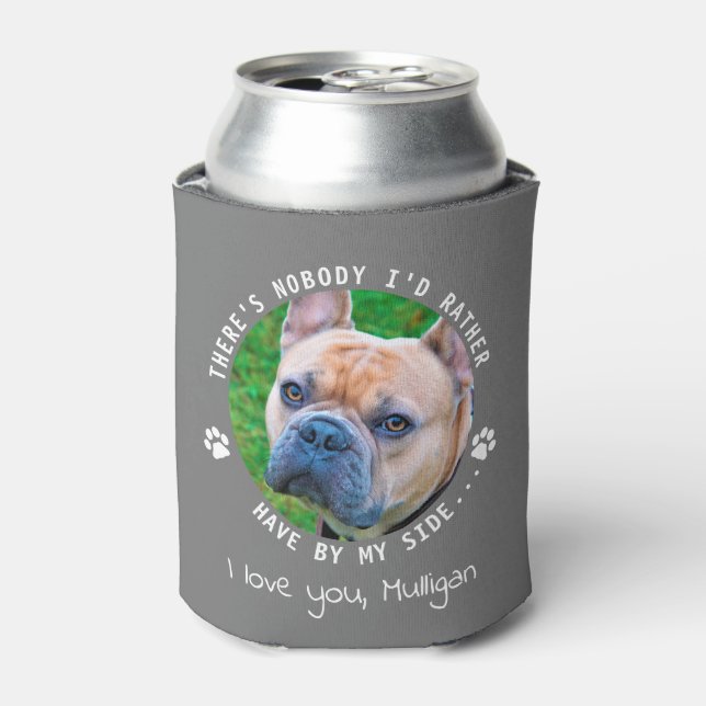 Funny Pet Photo Personalized Dog Dad Can Cooler (Can Front)