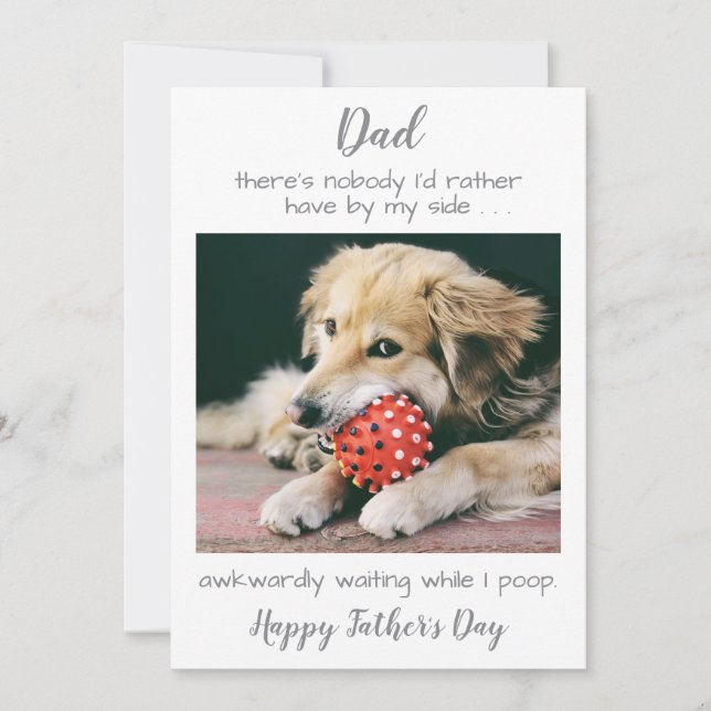 Funny Pet Photo Personalized Dog Dad Fathers Day Holiday Card (Front)