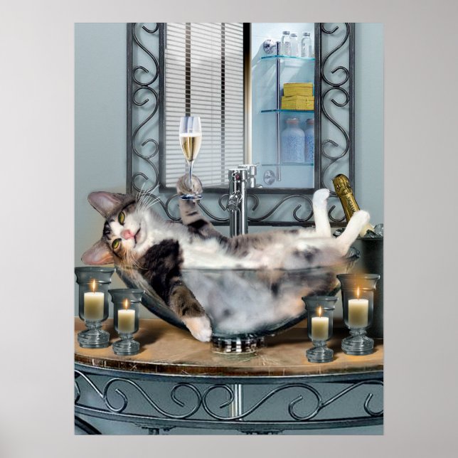 Funny Pet Poster Tipsy Kitty (Front)