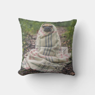 Funny Pet PUG gift idea - phone home Throw Pillow