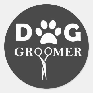 Funny Pet Workwear Grooming Dog Groomer Men Women Classic Round Sticker
