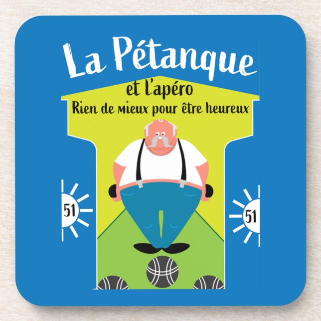 funny Pétanque gifts Coaster (Front)