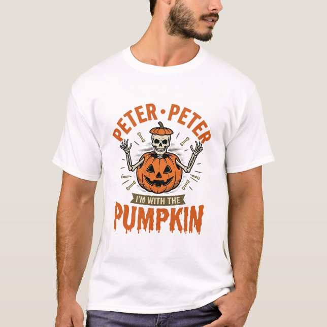 Funny Peter Peter Pumpkin Halloween Skeleton Shirt (Front)