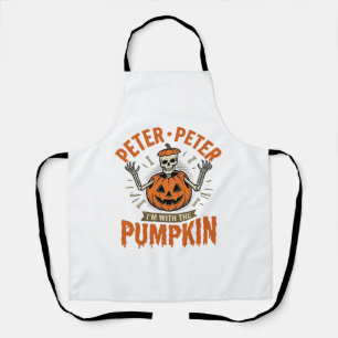 Funny Peter Peter Pumpkin Halloween Skeleton Shirt Apron