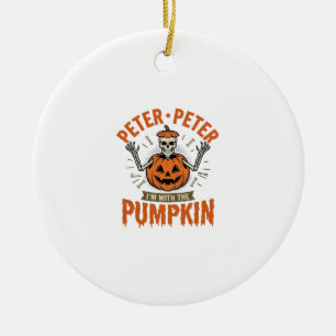 Funny Peter Peter Pumpkin Halloween Skeleton Shirt Ceramic Ornament