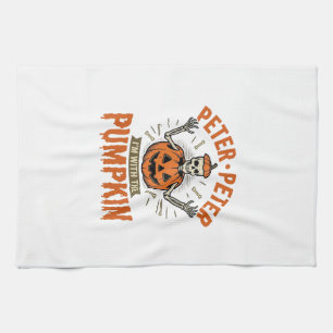 Funny Peter Peter Pumpkin Halloween Skeleton Shirt Kitchen Towel