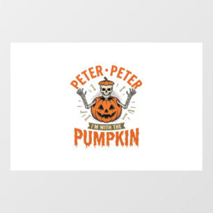 Funny Peter Peter Pumpkin Halloween Skeleton Shirt Window Cling