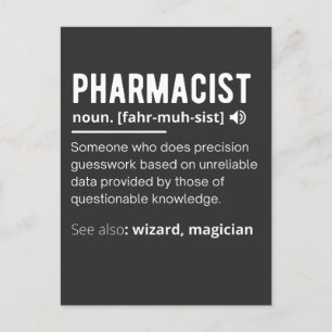 funny pharmacist definition sarcastic T-Shirt Postcard