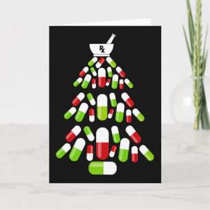 Funny Pharmacy Christmas Tree Pharmacist Xmas Matc Card