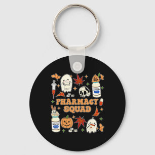 Funny Pharmacy Squad Halloween Pharmacist Tech Cow Keychain