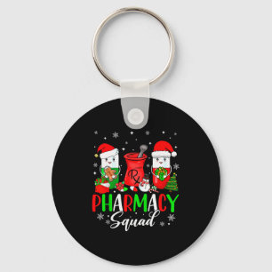 Funny Pharmacy Tech Squad Christmas Matching Holid Keychain