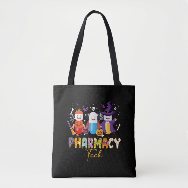 Funny Pharmacy Technician Pharmacist Halloween Tote Bag (Front)