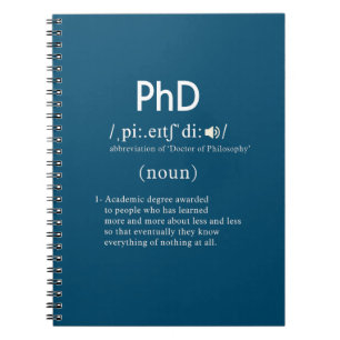 funny phd definition notebook