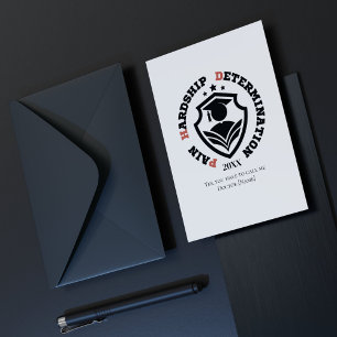 Funny PhD Quote Pain, Hardship, Determination Holiday Card