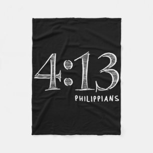 Funny Philippians 4 13 Jesus Christian On Strength Fleece Blanket