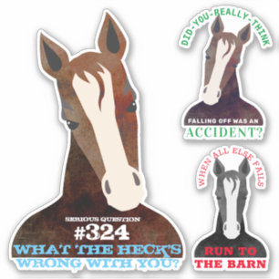 Funny philosophical horses common sense stickers