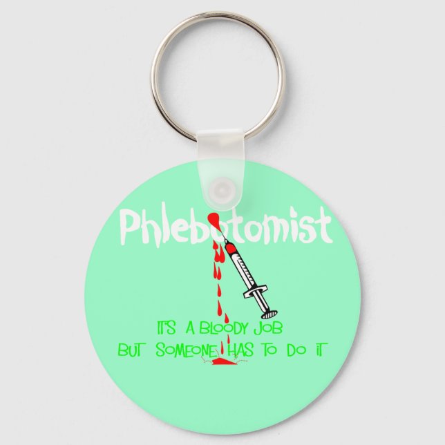 Funny Phlebotomist T-Shirts & Gifts Keychain (Front)