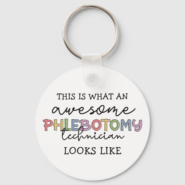 Funny Phlebotomy Technician awesome PBT Keychain (Front)