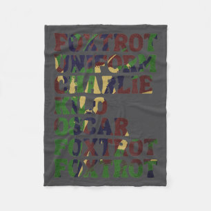 Funny Phonetic Alphabet Nato Military Lice Army Ta Fleece Blanket