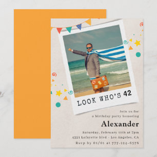 Funny Photo 42nd birthday invitations Men