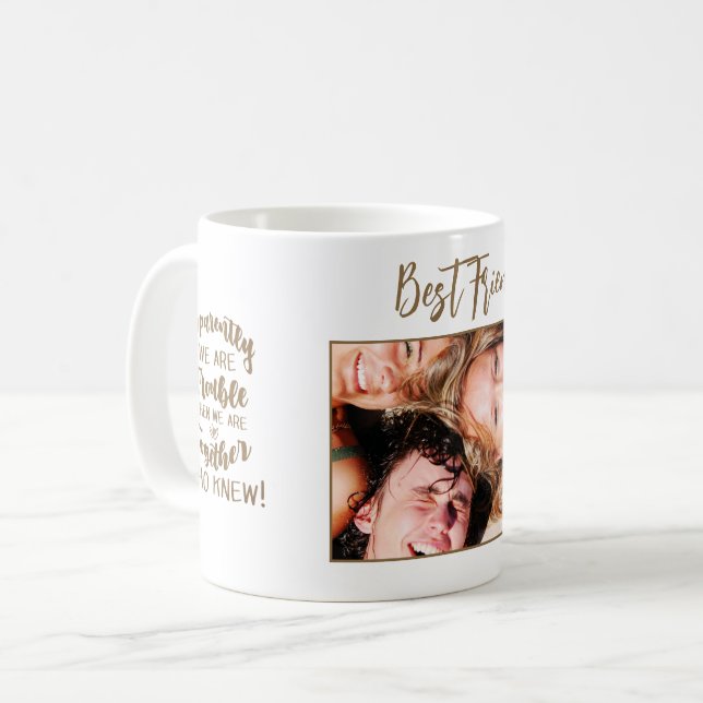 Funny Photo Best Friends Personalized Coffee Mug (Front Left)