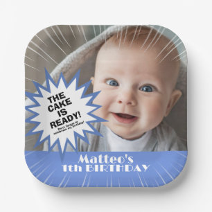 Funny photo collage birthday paper plate