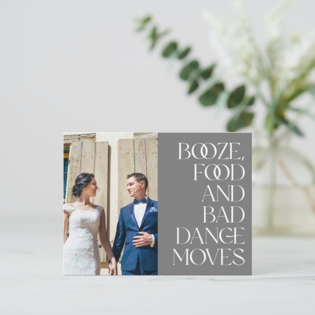 Funny Photo Mariage carte postale Merci (Debout devant)