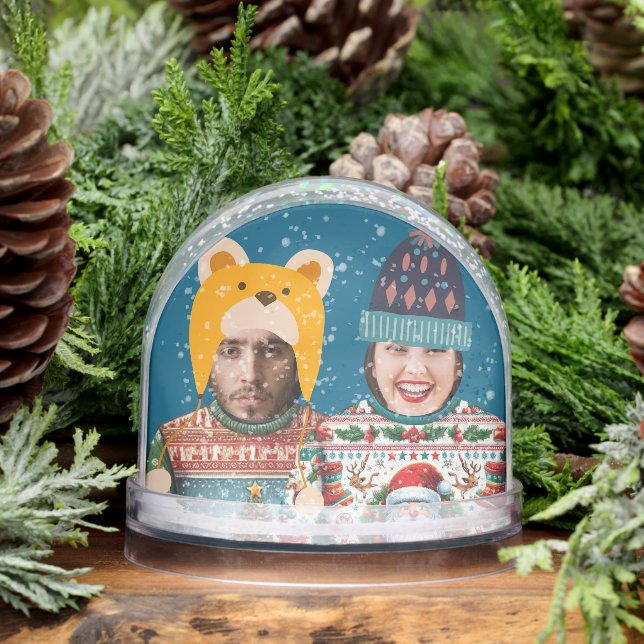 Funny Photo Personalized Christmas Jumper Snowglobe (Winter)