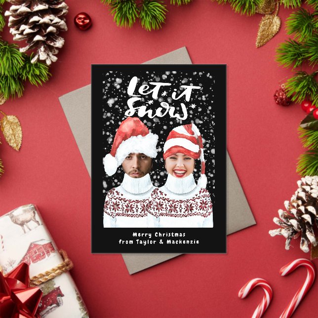 Funny Photo Personalized Christmas Let It Snow Acrylic Invitations (Insitu (Holiday))