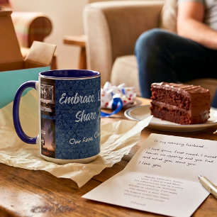 Funny Photo Personalized Gifts for Husband Blue Mug